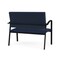 Lesro Newport 2 Seat Tandem Seating Metal Frame No Center Arms, Black, RF Blueberry Back, MD Ink Seat NP1501 - alternate 2